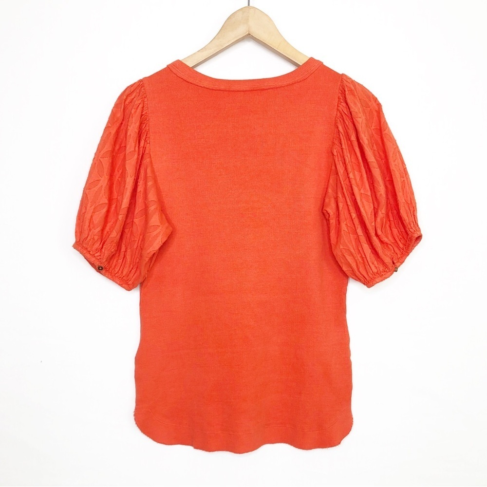 Anthropologie Pilcro Bella Henley Orange top - Picture 10 of 14